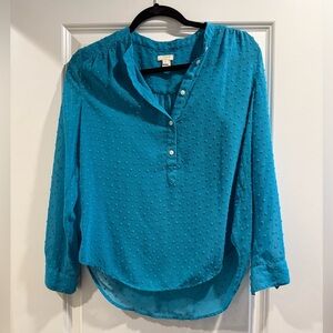 J. CREW Teal Textured Blouse - Women